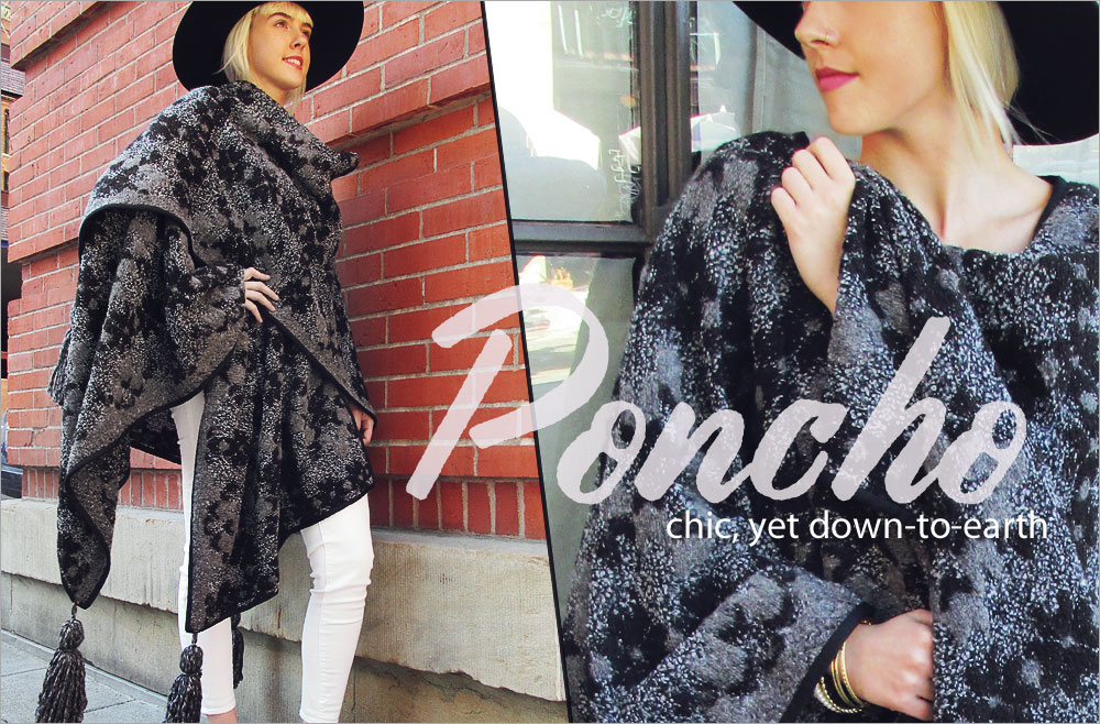 Bound Sweater Knit Poncho