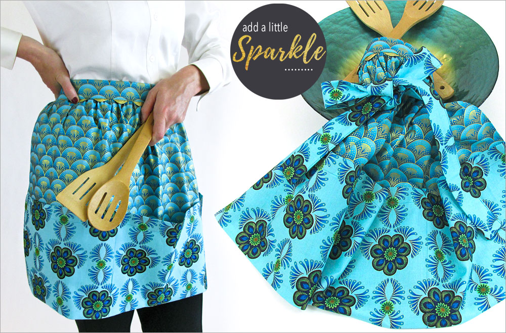 Festive Half Apron with Extra Large Pockets