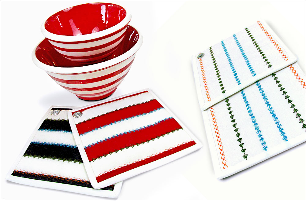 Decorative Stitch Hot Pads