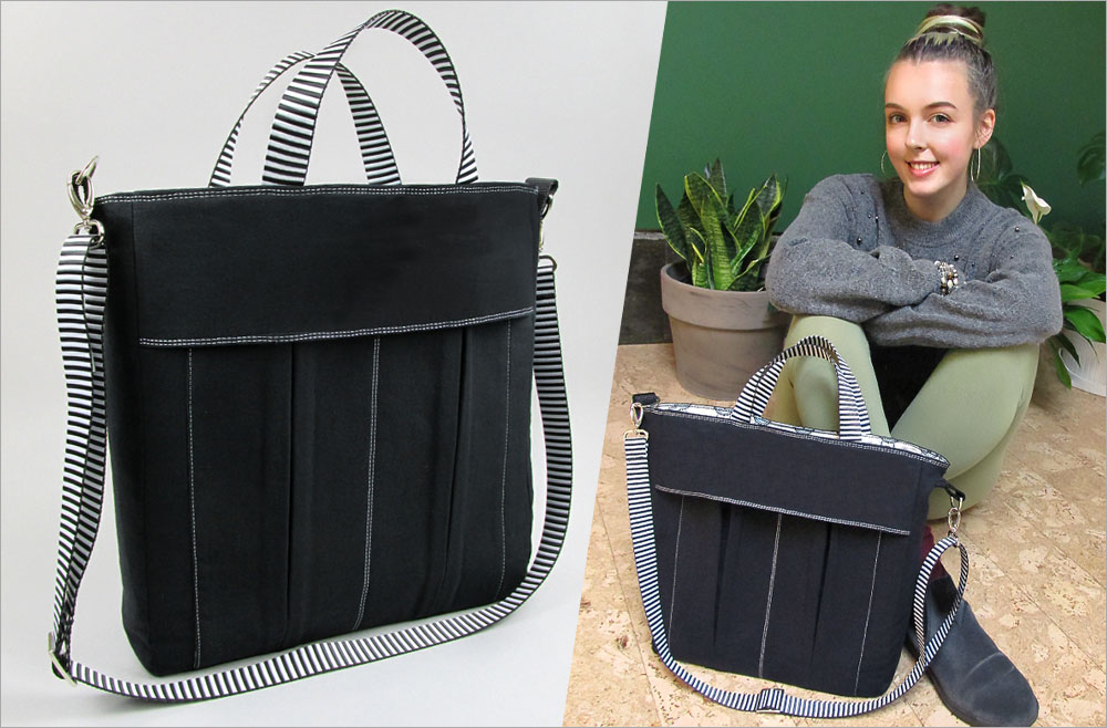 Sleek Linen Tote with Bold Webbing Accents